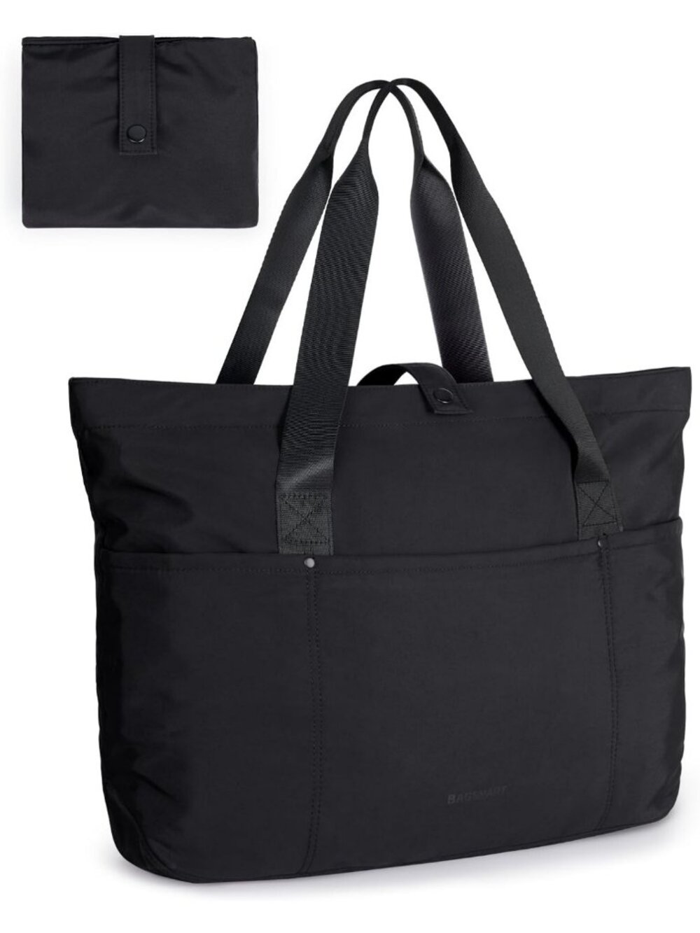 Stylish Foldable Tote Bag for Women - Zippered Travel Shoulder Handbag for Work